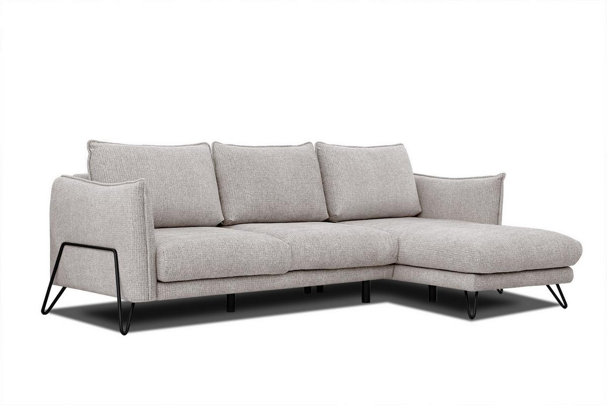 ECKSOFA HOSTEN 4-Sitzer, beige - Beige/Schwarz, Holzwerkstoff/Textil (269/158cm) - Wozimo