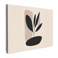 LEINWANDBILD Pflanze - Beige - Japanisch Wandbild 40x30 cm - Schwarz, Textil (40/30cm) - MuchoWow
