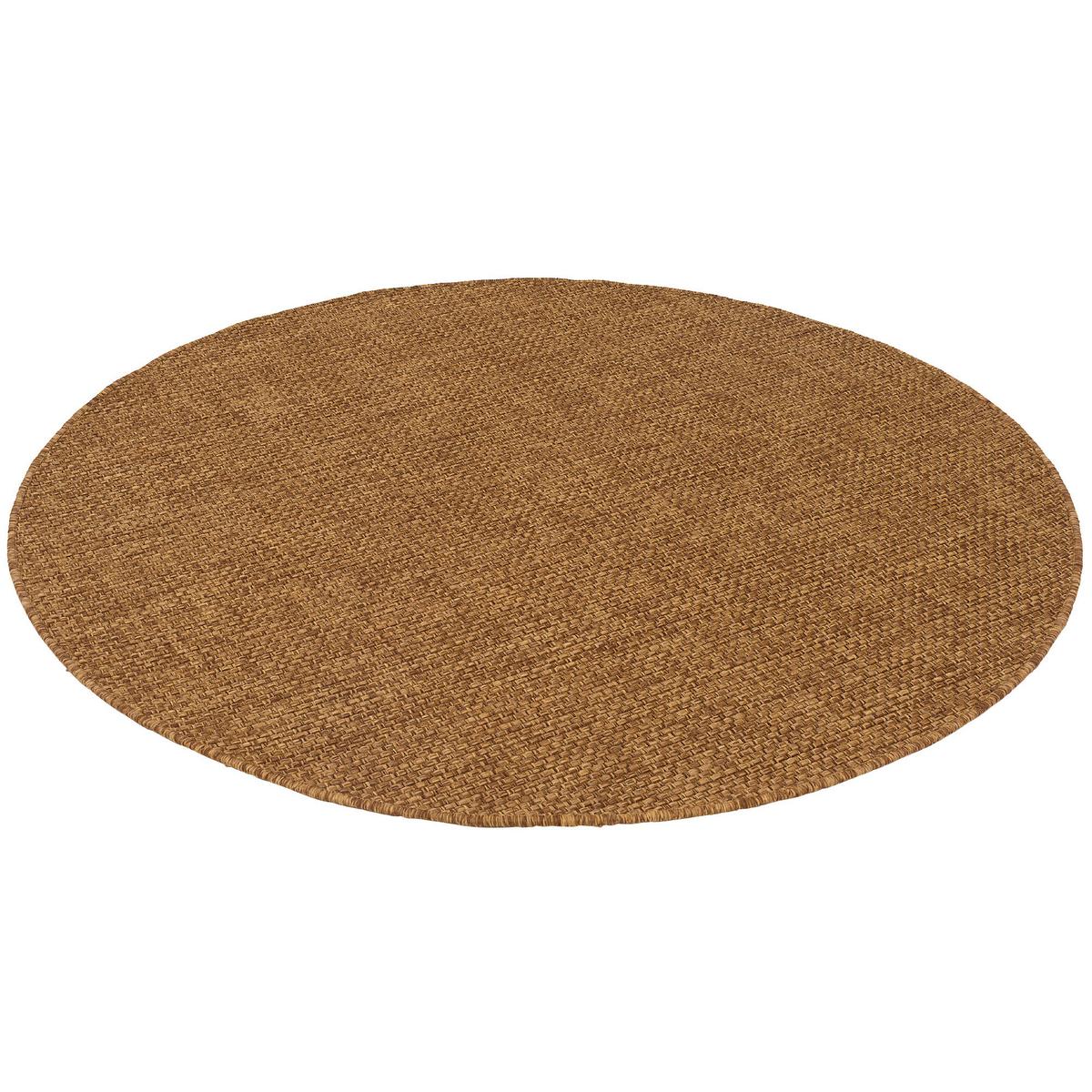 IN- & OUTDOOR FLACHGEWEBE TEPPICH PORTO RUND - Braun, Textil (200/200cm) - Snapstyle