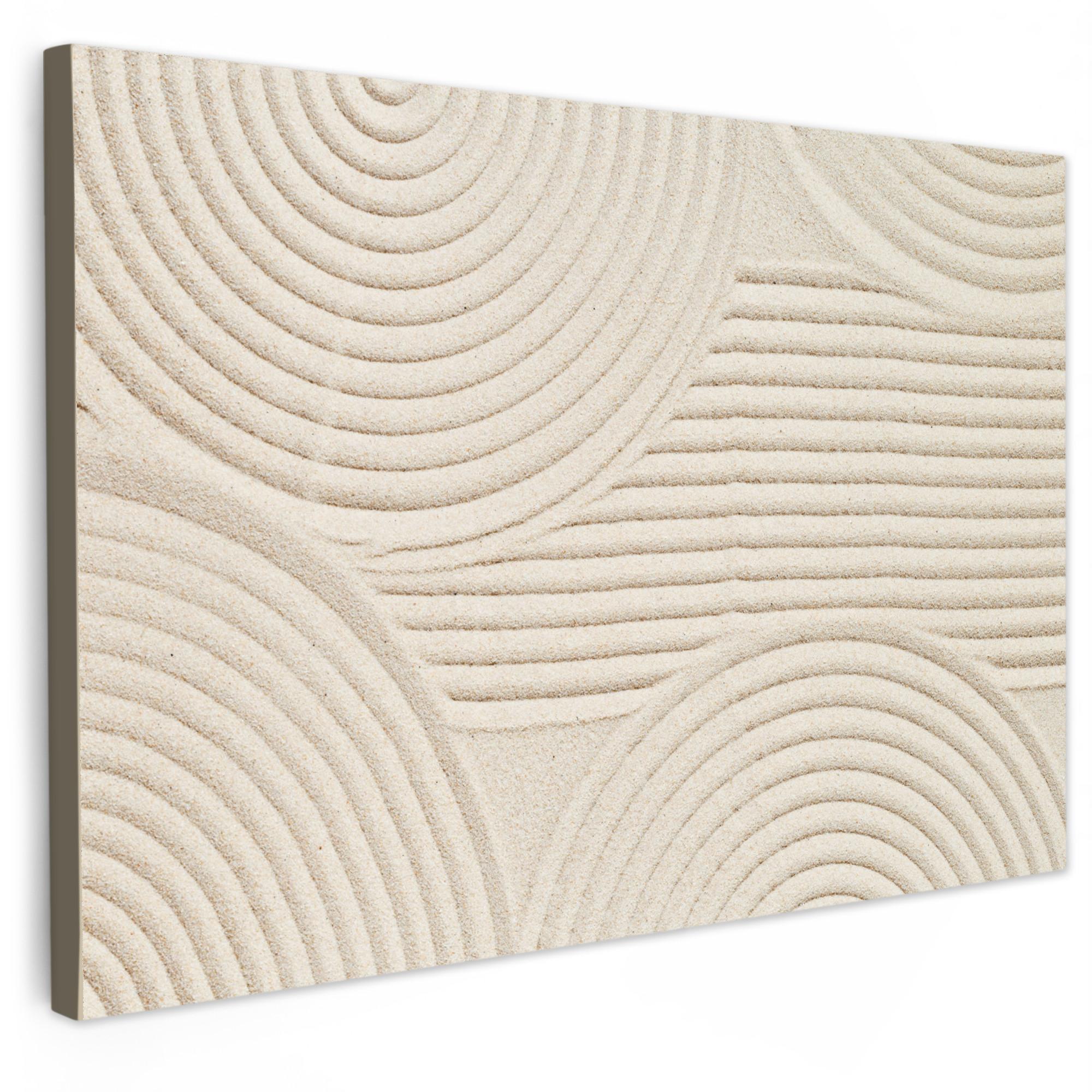LEINWANDBILD Muster - Abstrakt - Weiß Deko Schlafzimmer 30x20 cm - Beige, Textil (30/20cm) - MuchoWow