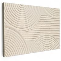 LEINWANDBILD Muster - Abstrakt - Weiß Gemälde 60x40 cm - Beige, Textil (60/40cm) - MuchoWow