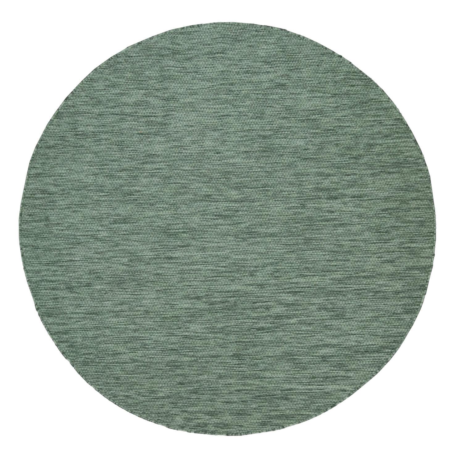 FLACHWEBTEPPICH, einfarbig, aus Polypropylen, Grün, Ø 80 cm - Grün, Textil (80/80cm) - KADIMA DESIGN