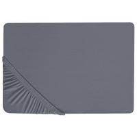 SPANNBETTLAKEN 140/200 cm Baumwolle Dunkelgrau Janbu - Dunkelgrau/Grau, Textil (140/200cm) - Beliani