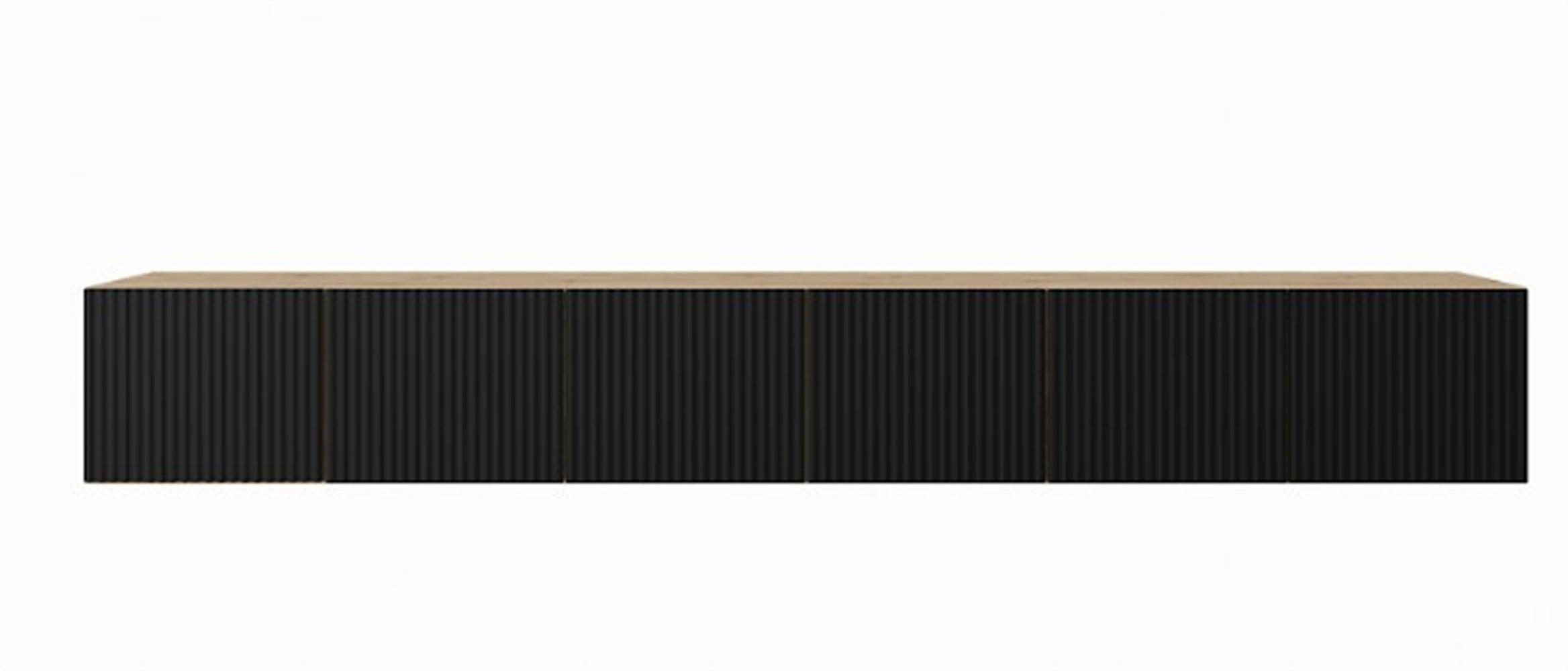 LOWBOARD VAREN 300/41/40 cm, Hängender TV-Schrank Eiche Artisan - Schwarz/Eiche Artisan, Holzwerkstoff (300/41/40cm) - MASSENO
