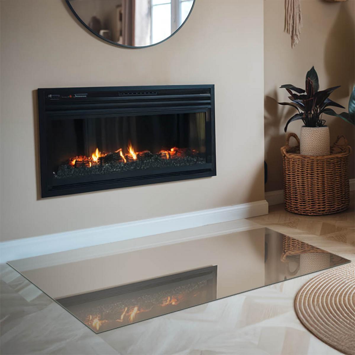GLASPLATTE für Kamin 120x80 cm - Braun, Glas (120/80/0.4cm) - TULUP