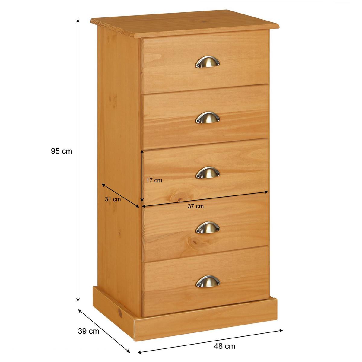 KOMMODE PARIS braun - Braun, Holz (48/95/39cm) - IDIMEX