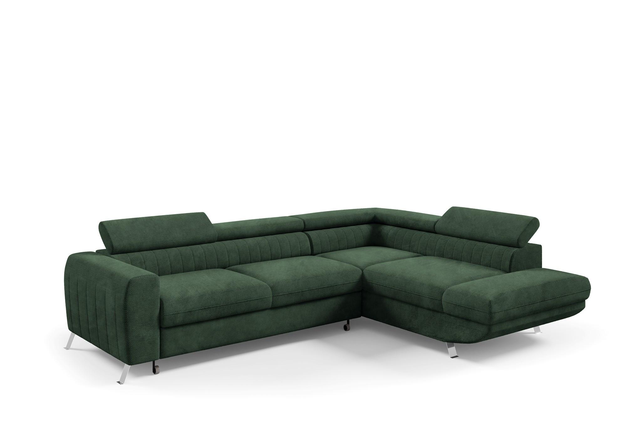 ECKSOFA Marios Mit Schlaffunktion - Grün, Holzwerkstoff/Textil (202/260cm) - Fun Möbel