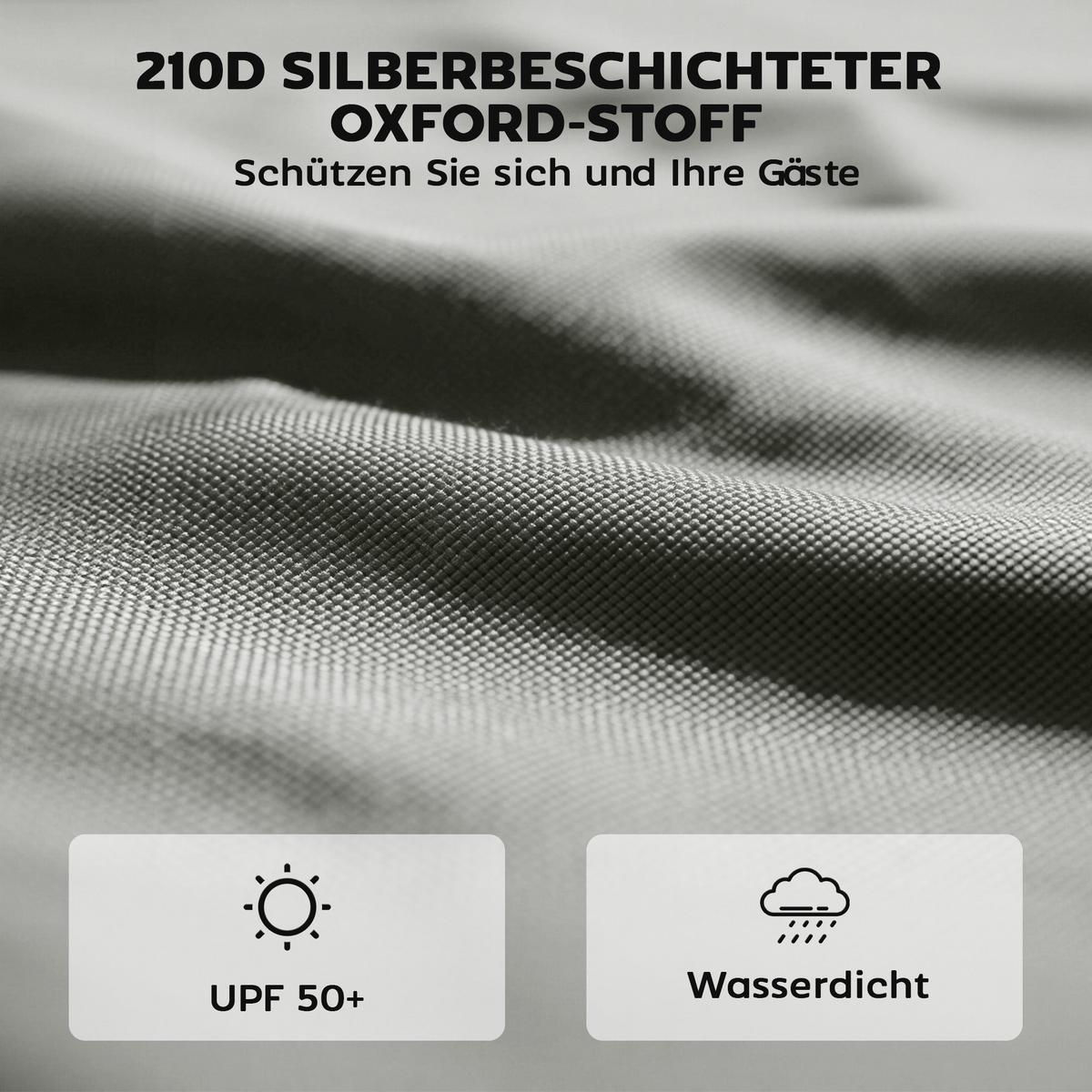 SEITENTEILE-FÜR-PAVILLON 3er Set Oxford-Gewebe Hellgrau - Hellgrau, Textil (200/1/300cm) - Outsunny