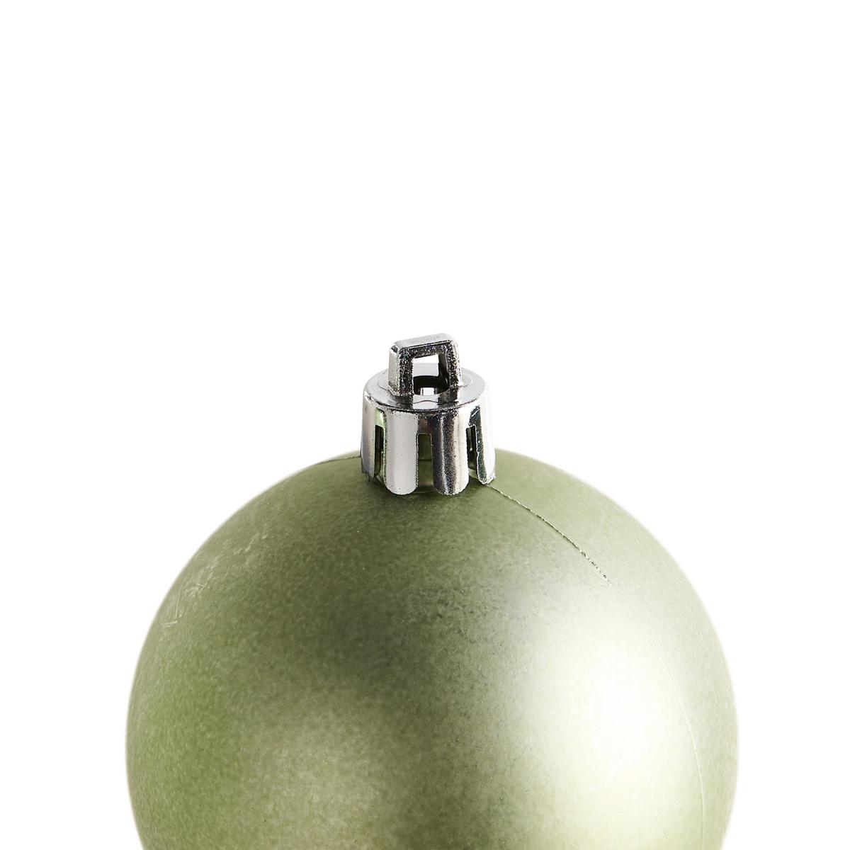 WEIHNACHTSKUGEL 60er Set Grün Tyin - Silberfarben/Grün, Kunststoff (6/7/6cm) - Beliani