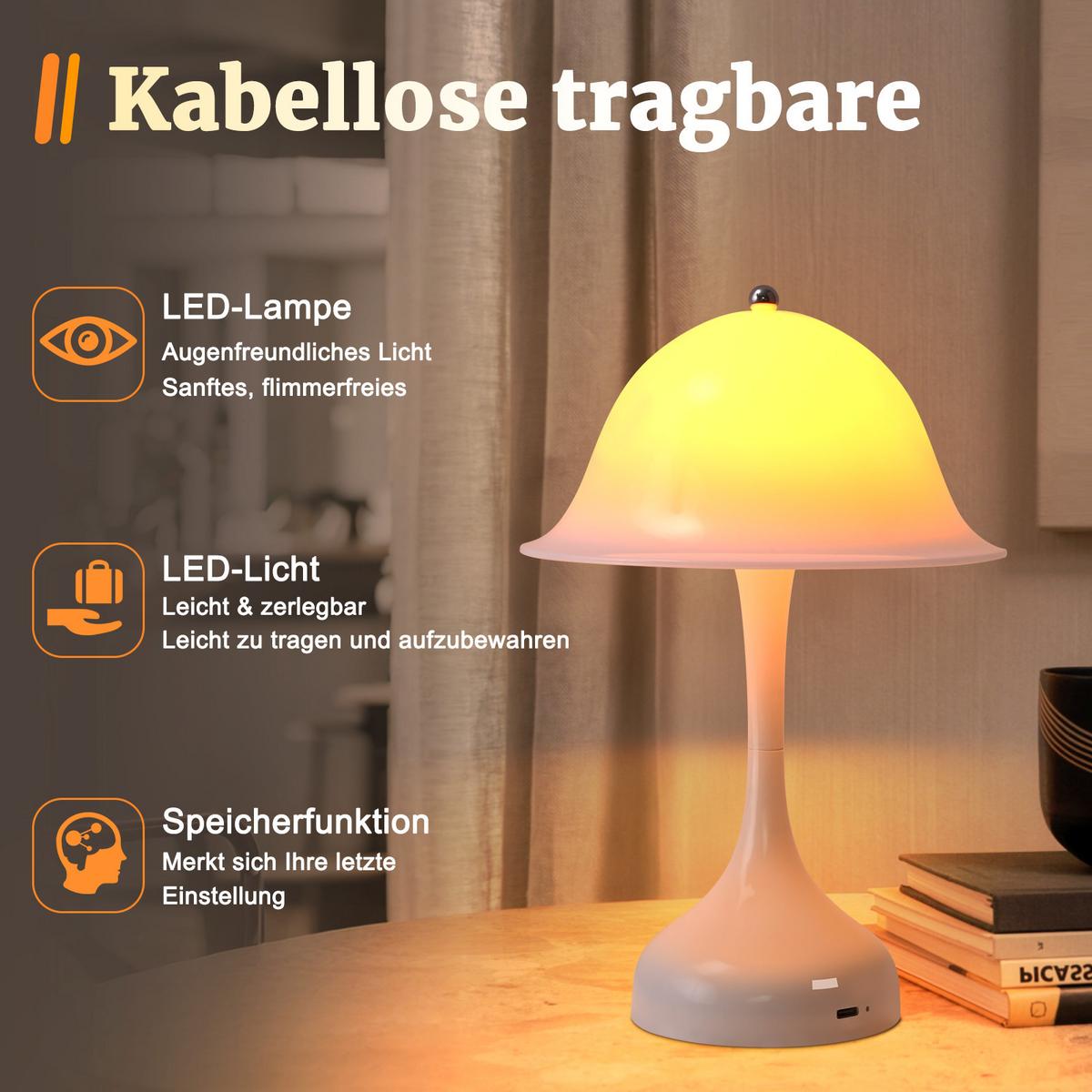 LED-TISCHLEUCHTE BRÜCKENAU Ⅲ 25/9/16 cm - Weiß, Metall (25/9/16cm) - Nettlife