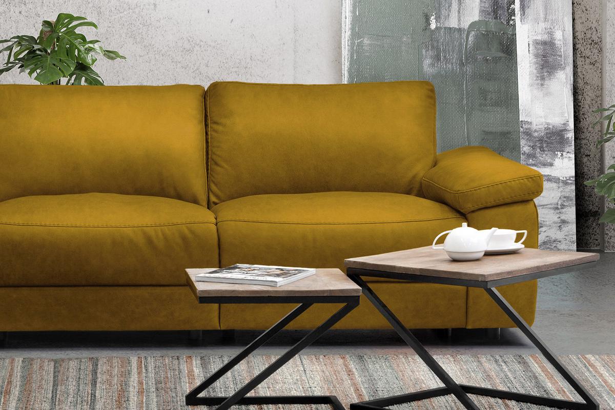 ECKSOFA XL MOTORISCHER RELAXFUNKTION LOLA Gelb Webstoff Relaxfunktion - Currygelb/Gelb, Textil (304/178cm) - KAWOLA