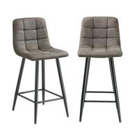 2ER-SET gepolsterter Hocker aus meliertem Stoff 42/94/51 cm - Braun, Textil (42/94/49cm) - Calicosy