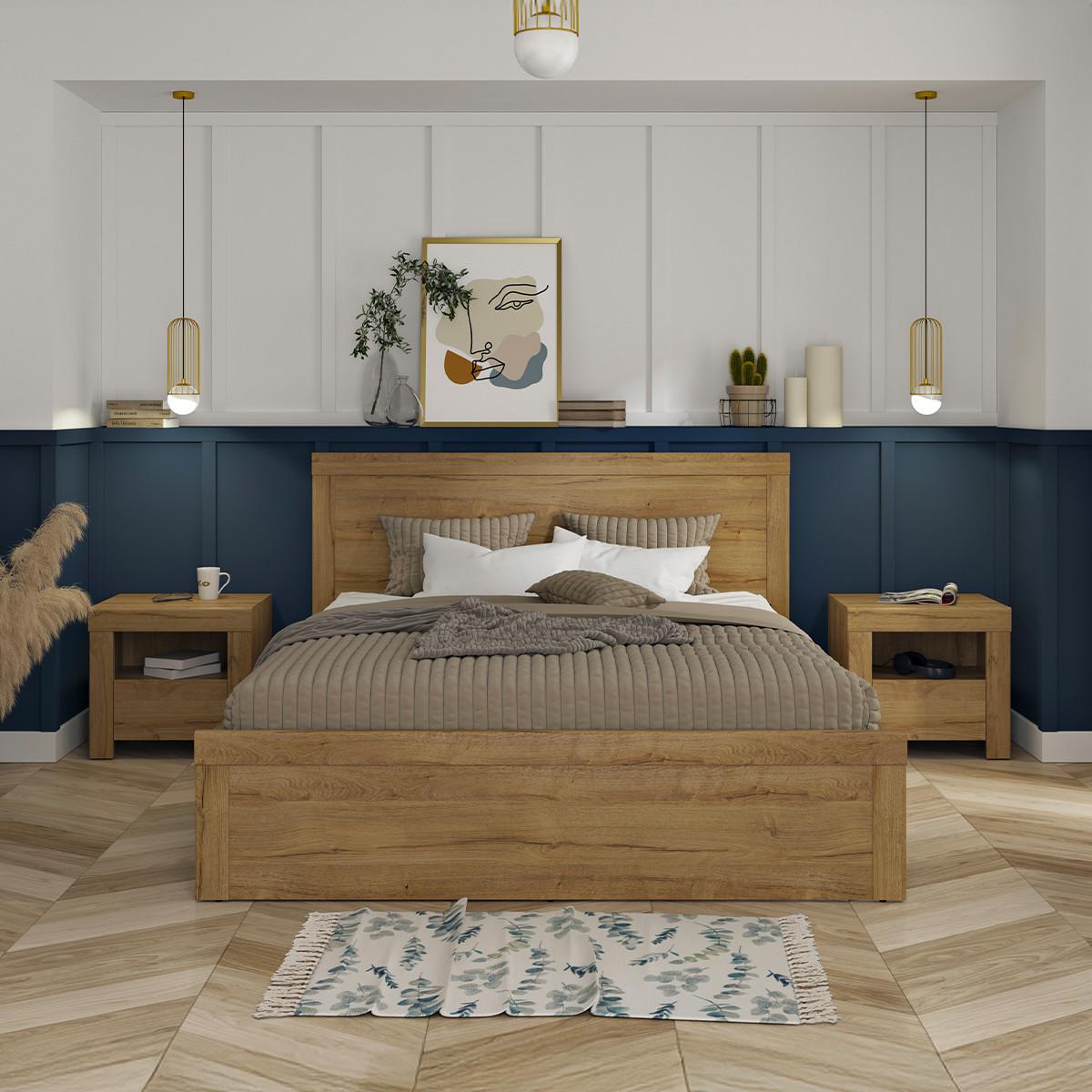 BETT 180/200 Hella Holz - Braun, Holzwerkstoff (180/200cm) - Petits-meubles