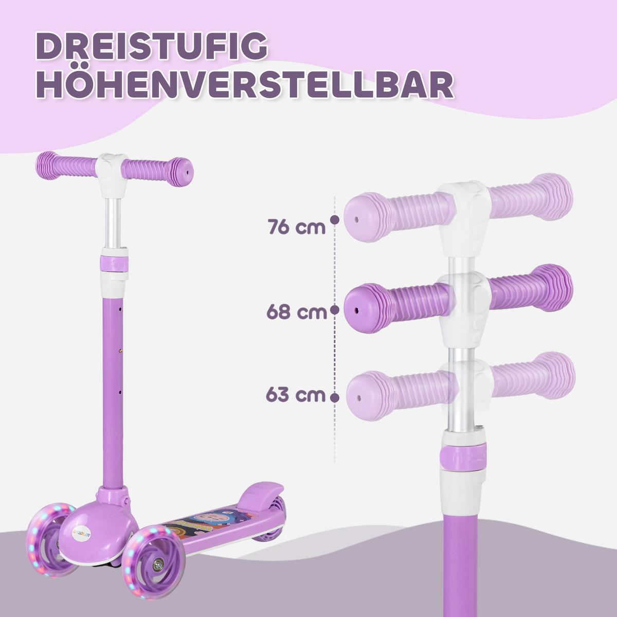 KINDERROLLER Kunststoff Stahl Violett - Violett, Kunststoff (52/29/76cm) - AIYAPLAY