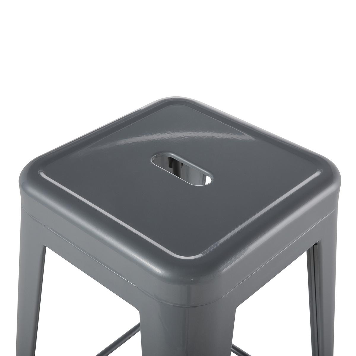 HOCKER 2er-Set Metall Grau Cabrillo - Grau, Metall (40/60/40cm) - Beliani