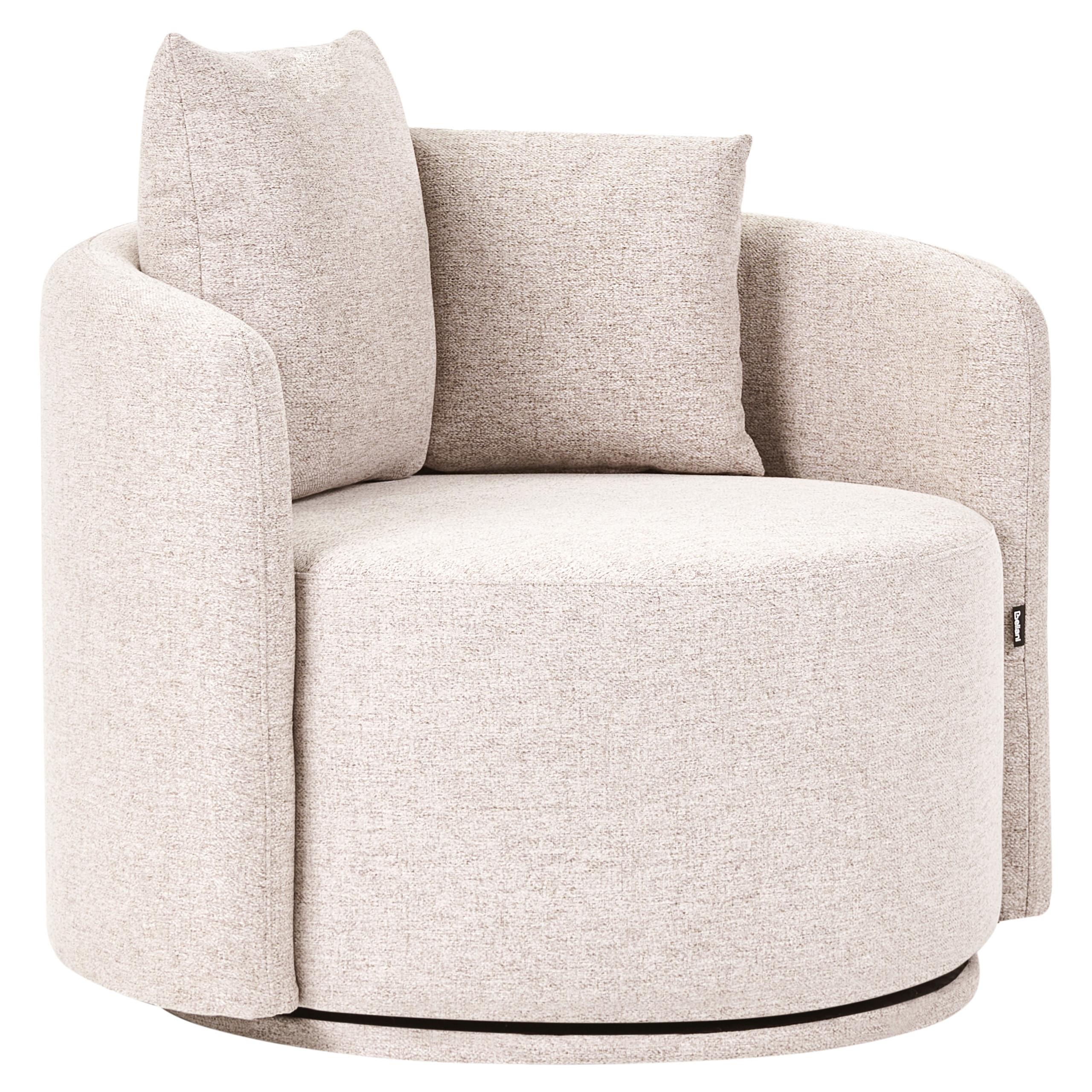 DREHSESSEL Stoff Beige Ennora - Beige, Textil (88/67/82cm) - Beliani