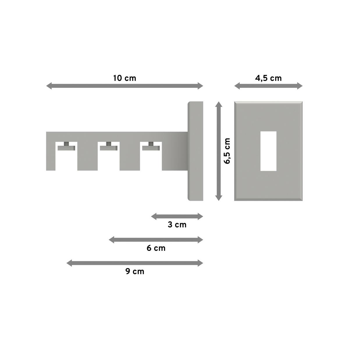 TRÄGER FÜR GARDINENSTANGEN INNENLAUF 14x35 mm, Smartline 3-läufig, Weiß - Weiß, Metall (10/6.5/4.5cm) - INTERDECO