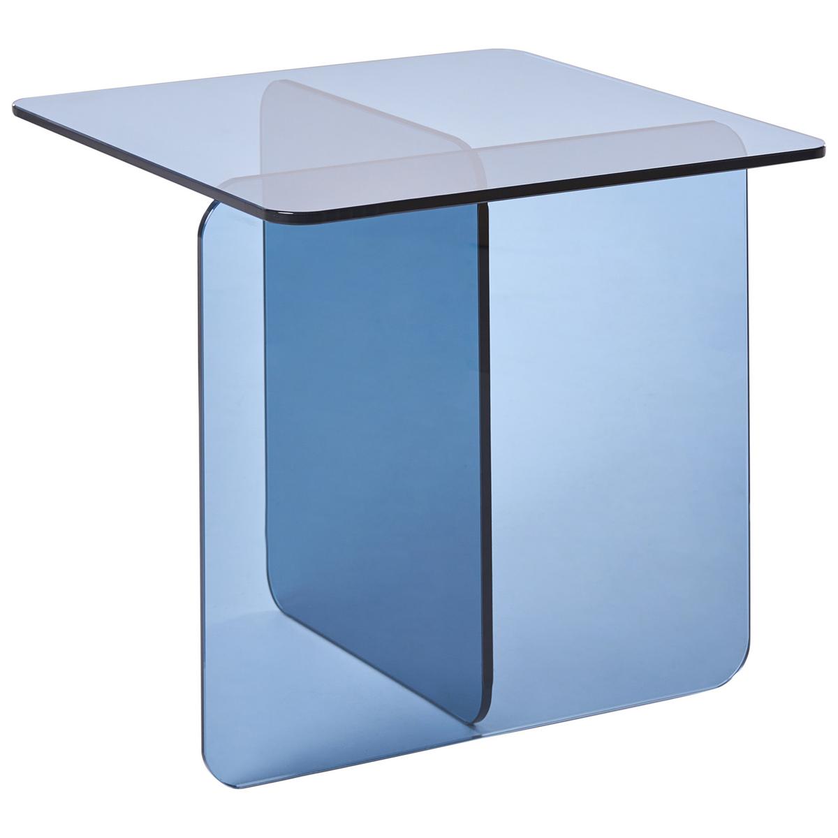BEISTELLTISCH Sicherheitsglas Blau Amisk - Blau, Glas (50/50/46cm) - Beliani