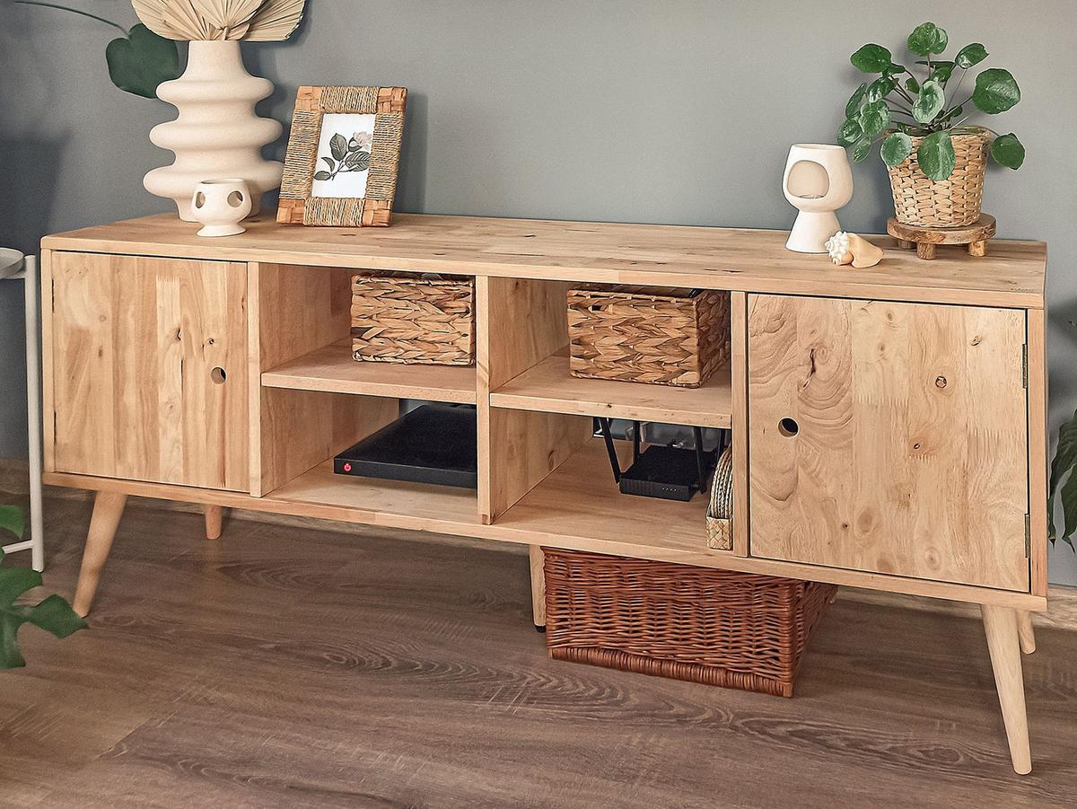 TV-MÖBEL Hellbraun CHANDLER 30/145/59 cm - Hellbraun, Holz (145/59/30cm) - Beliani