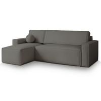 ECKSOFA RAVELO P Grau Kordstoff mit Schlaffunktion - Grau, Holz/Kunststoff (240/140cm) - MASSENO