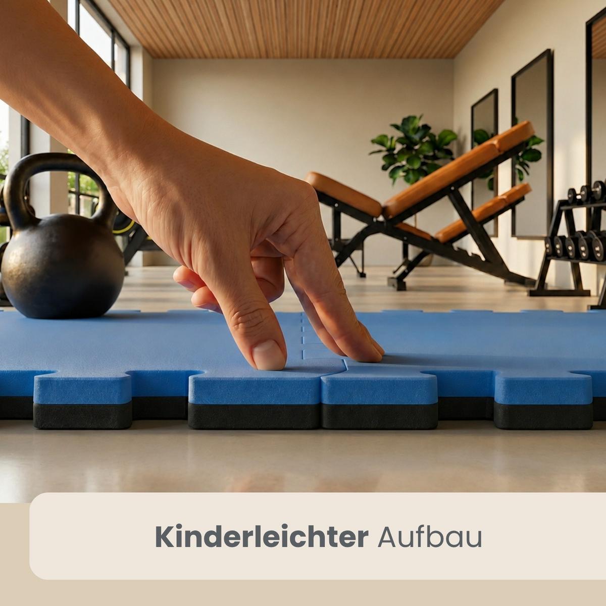 BODENSCHUTZMATTE 90x90x2,5 cm, Blau Schwarz, 3er Set - Schwarz, Kunststoff (90/90/2.5cm) - eyepower