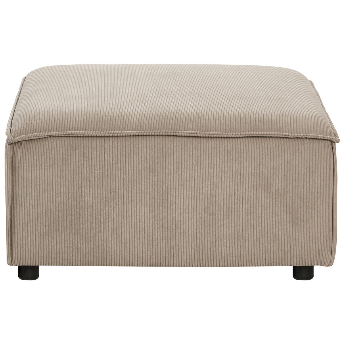 OTTOMANE Cord Hellbraun Ardal - Hellbraun, Textil (86/45/86cm) - Beliani