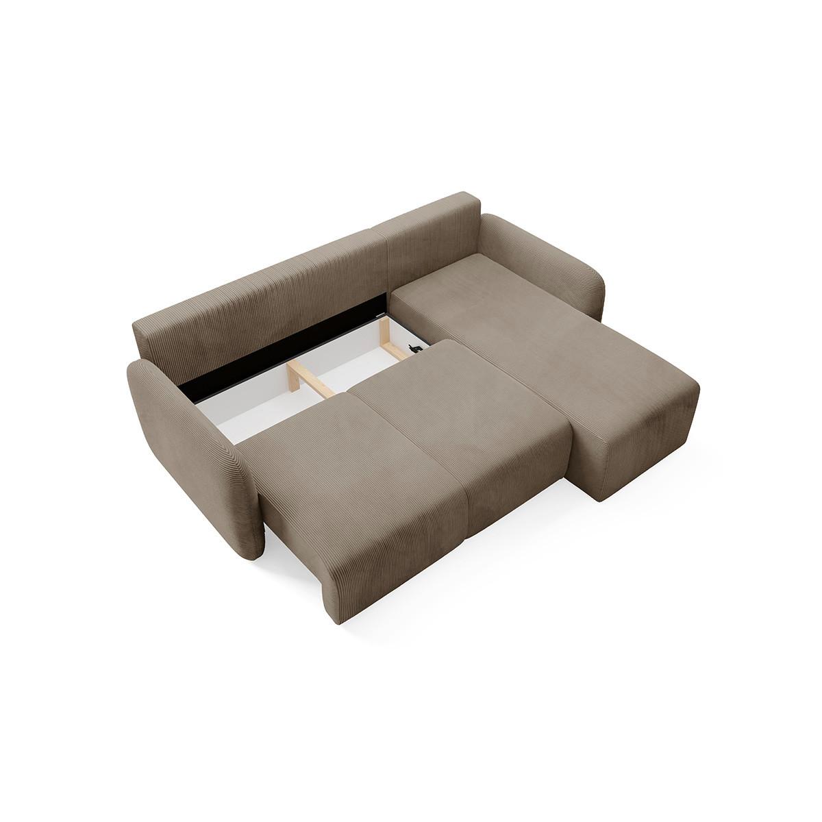 ECKSOFA Dora 3 Sitzplätze Taupe - Taupe, Holz (245/185cm) - Petits-meubles
