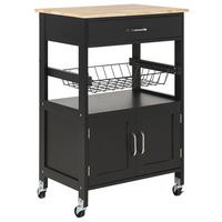 SERVIERWAGEN Schwarz Lugo - Schwarz/Braun, Holzwerkstoff (58/90/40cm) - Beliani