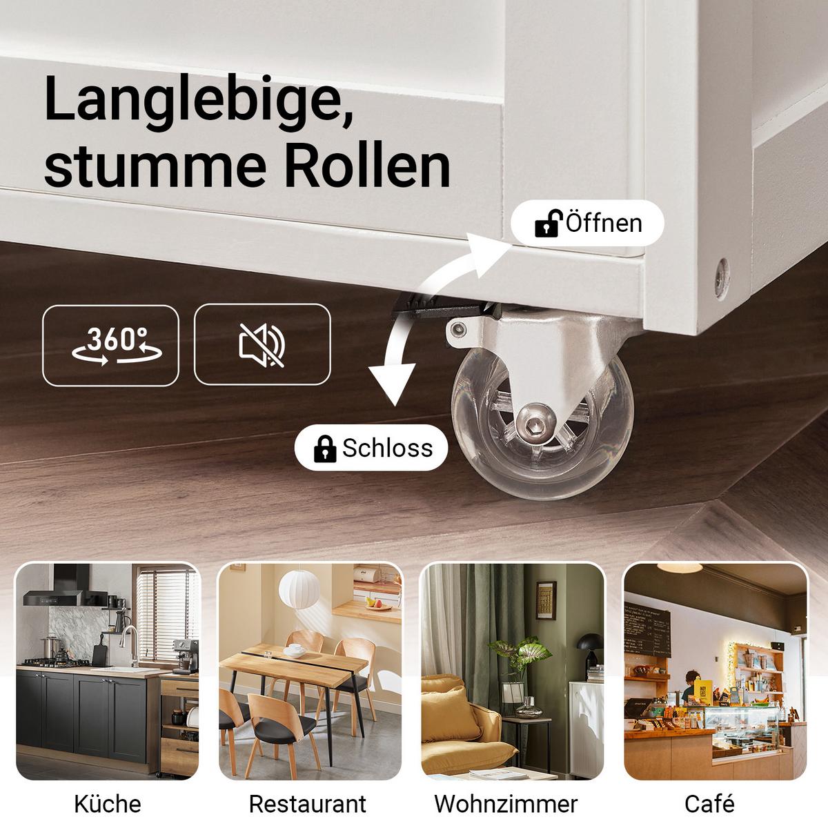 KÜCHENWAGEN Weiß - Weiß, Holzwerkstoff (67/87/38cm) - SoBuy