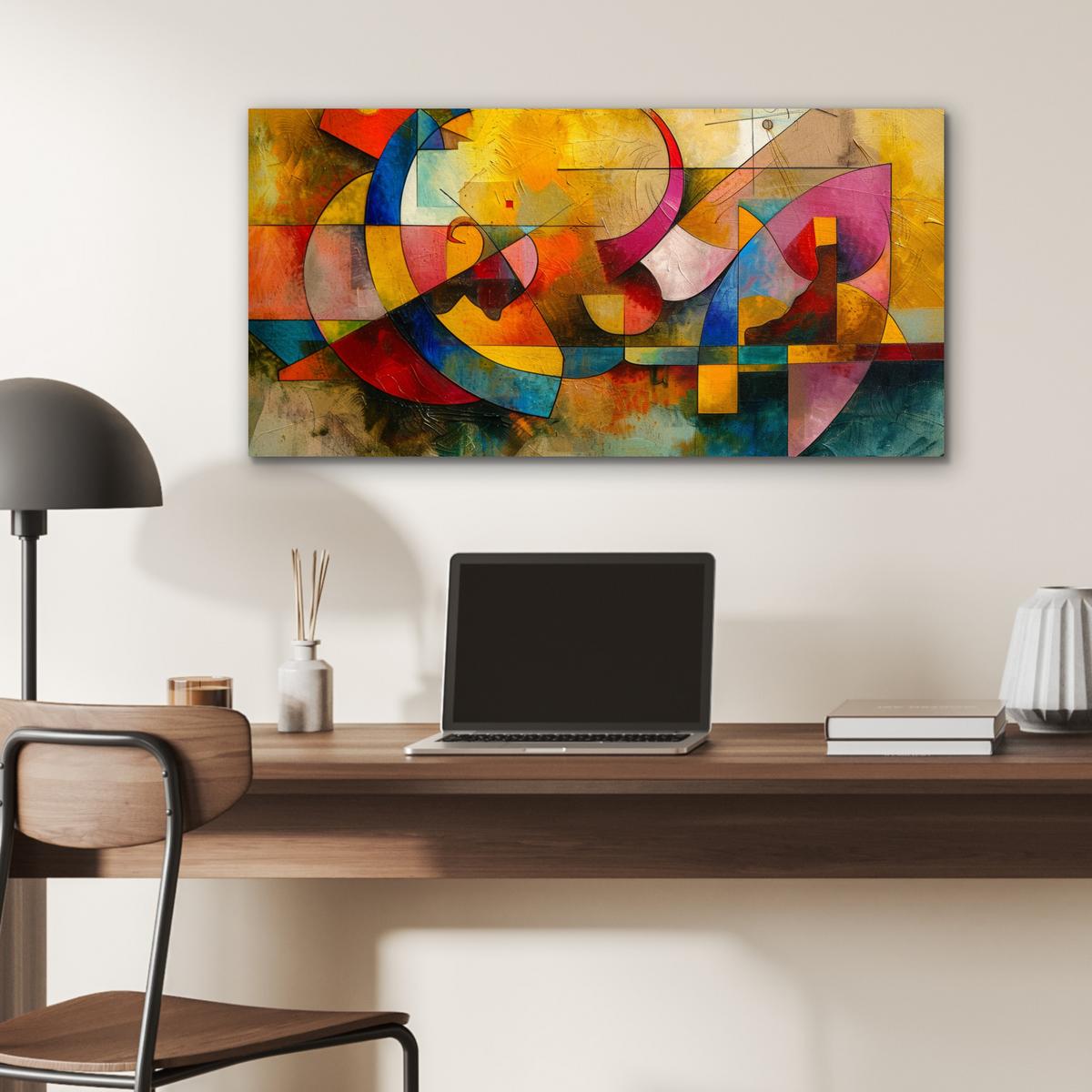 METALLBILD Kunst - Abstrakt - Modern 80x40 cm - Gelb, Metall (80/40cm) - MuchoWow