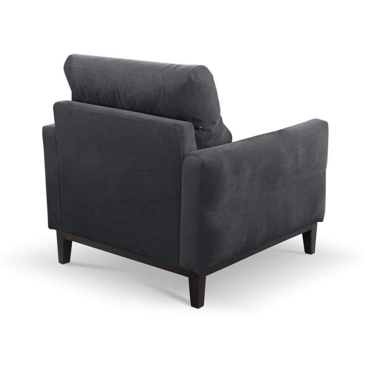 SESSEL Belweder, 94 cm, Dunkelgrau, Velourstoff - Wengefarben/Dunkelgrau, Holz/Textil (94/95/94cm) - Beautysofa