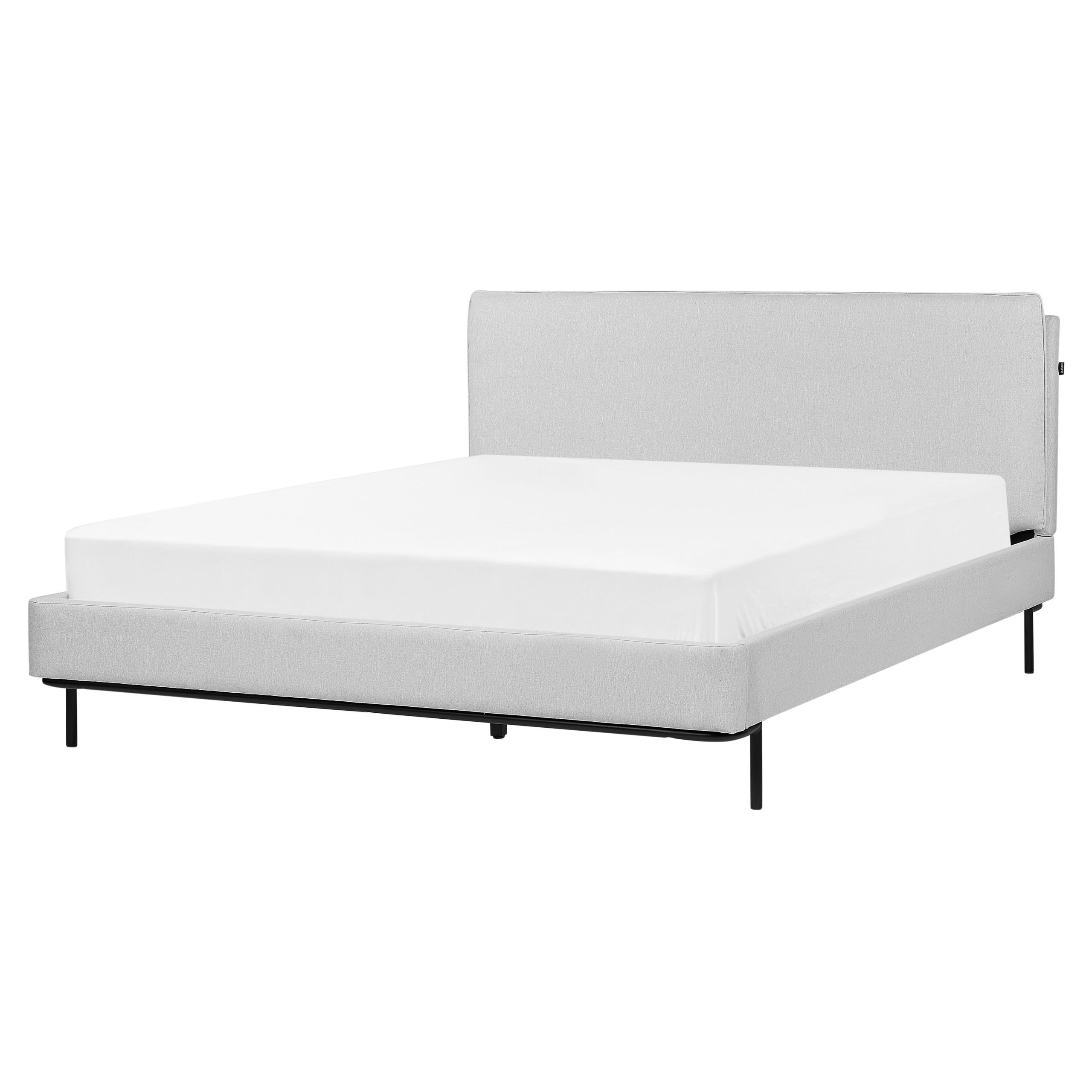 BETT mit Lattenrost 160/200 cm Stoff Hellgrau Corio - Hellgrau, Textil (160/200cm) - Beliani