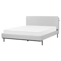 BETT mit Lattenrost 160/200 cm Stoff Hellgrau Corio - Hellgrau, Textil (160/200cm) - Beliani