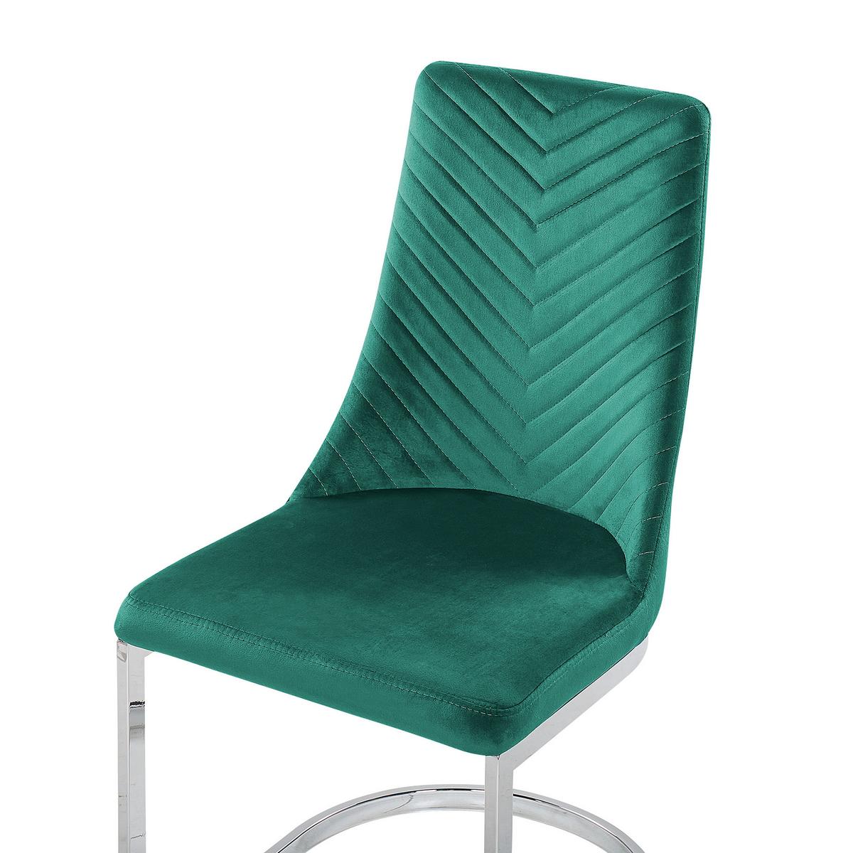 ESSZIMMERSTUHL 2er-Set Samtstoff Grün Altoona - Grün, Textil/Metall (46/96/58cm) - Beliani