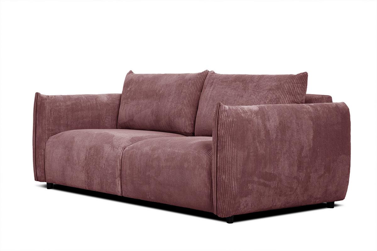 SOFA TAUER 3-Sitzer, altrosa - Altrosa/Schwarz, Holzwerkstoff/Kunststoff (112/84/206cm) - Wozimo