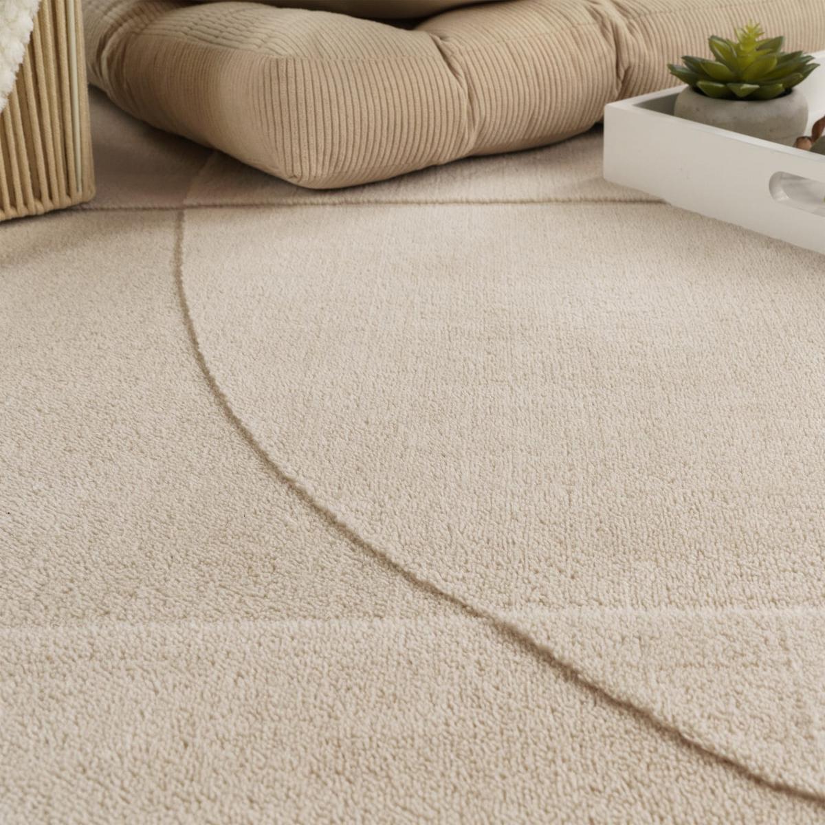 STRUKTURTEPPICH, abstrakt in 3D, Creme, 200 x 280 cm - Beige, Textil (280/200cm) - KADIMA DESIGN