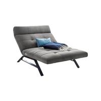 LIEGE MIT MOTORISCHER RELAXFUNKTION AMERIVA Grau Velvet Relaxfunktion - Schwarz/Grau, Textil (120/110/158cm) - KAWOLA