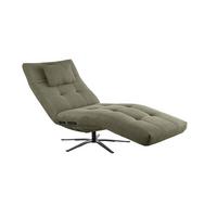 RELAXLIEGE LETICIA Grün Cord Drehbar (360°), Relaxfunktion - Schwarz/Olivgrün, Textil/Metall (82/115/156cm) - KAWOLA