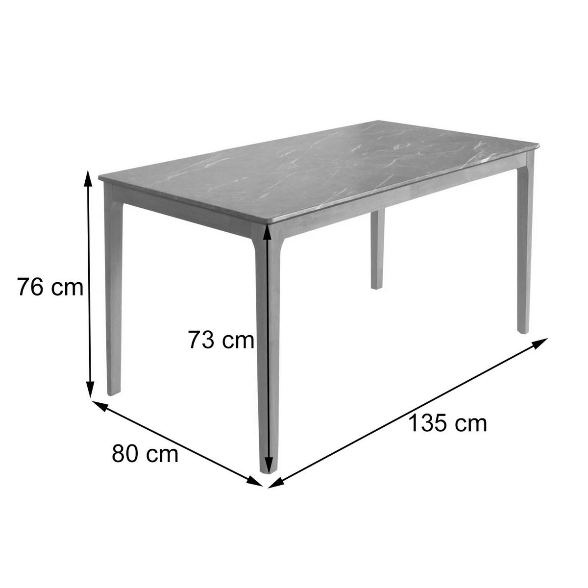 ESSTISCH rechteckig Grau - Grau, Holz (80/135/76cm) - MCW