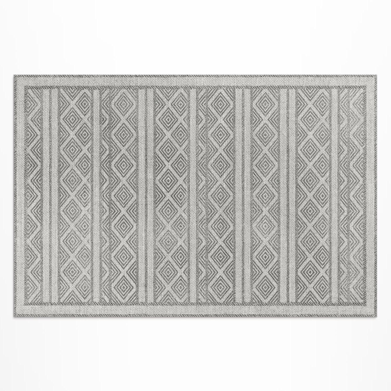 TEPPICH 60x90 cm Dekorative Bordüre - Dunkelgrau, Kunststoff (60/90cm) - Wallfluent