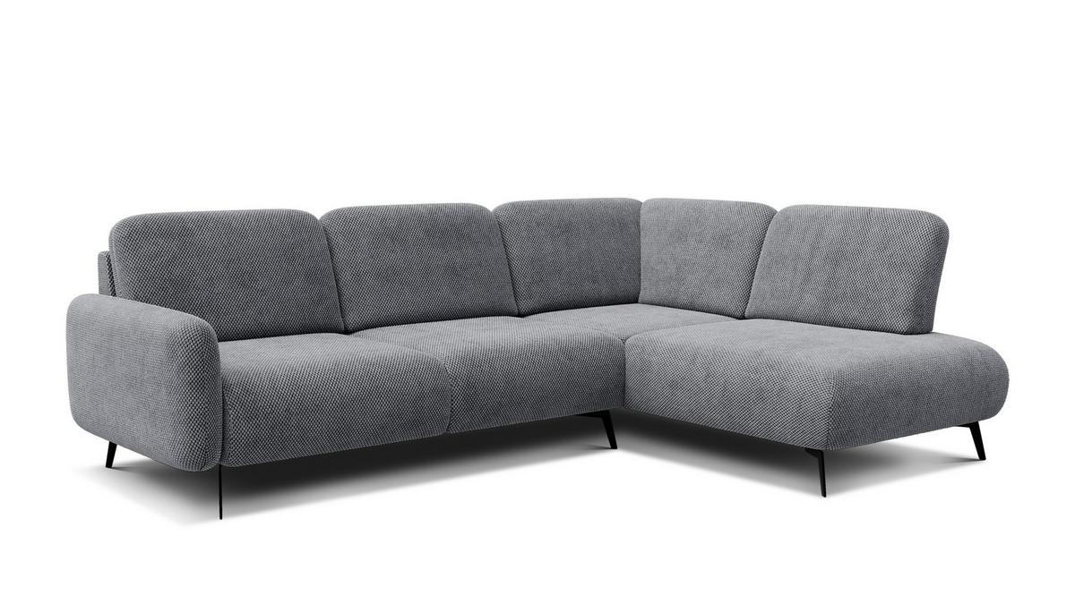 ECKSOFA FEBE 5-Sitzer rechts, grau - Schwarz/Grau, Holz/Textil (271/190cm) - Wozimo