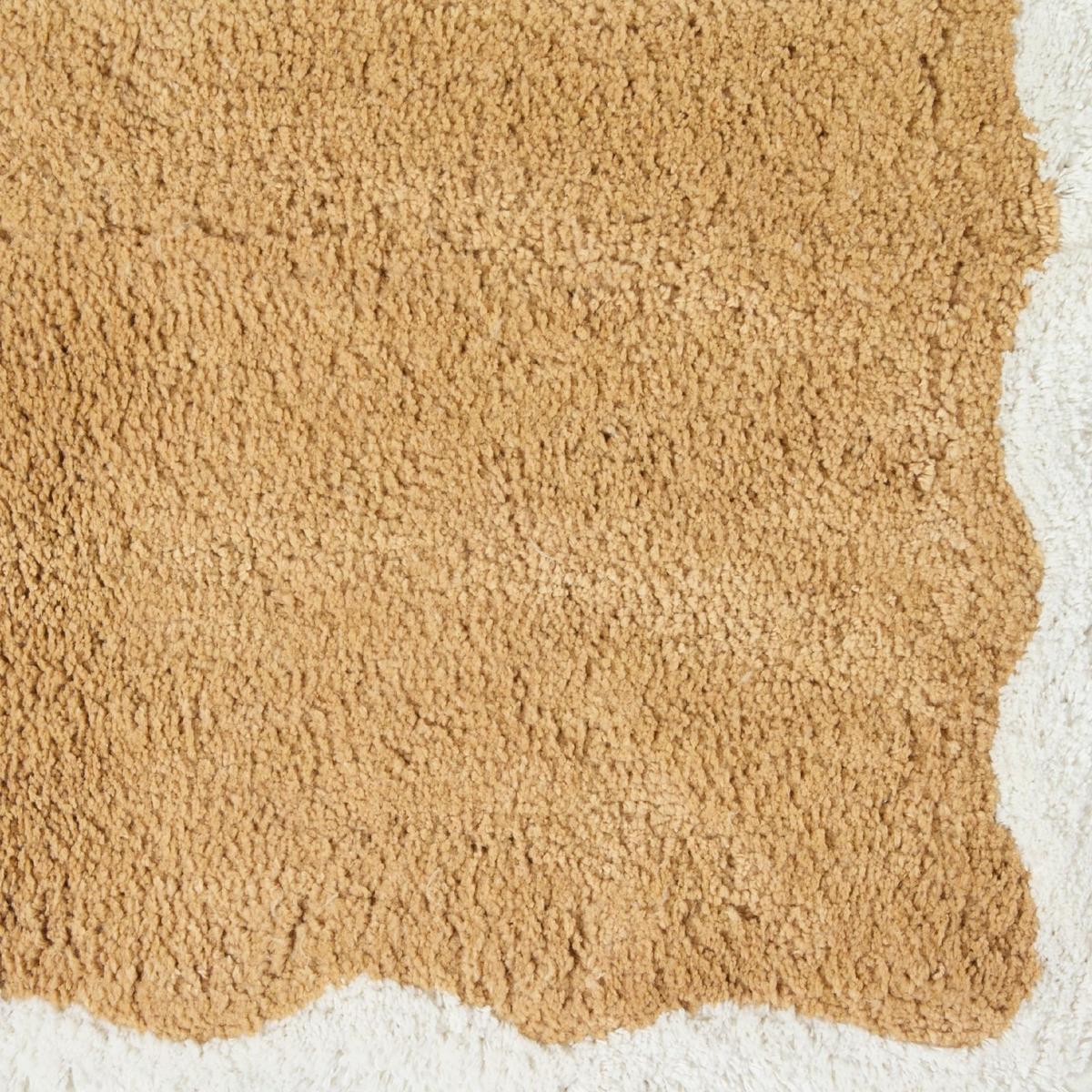BADTEPPICH Wellenrand 50/80 cm, 100 % Baumwolle - Beige, Textil (50/80cm) - Homescapes
