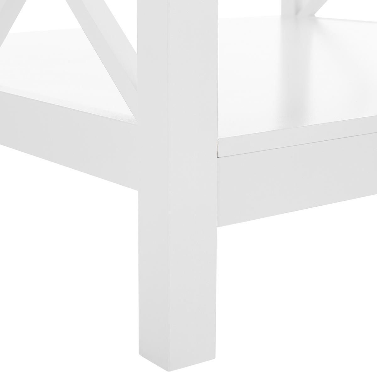 COUCHTISCH weiß quadratisch 80/80cm Lotta - Weiß, Holzwerkstoff (80/80/45cm) - Beliani