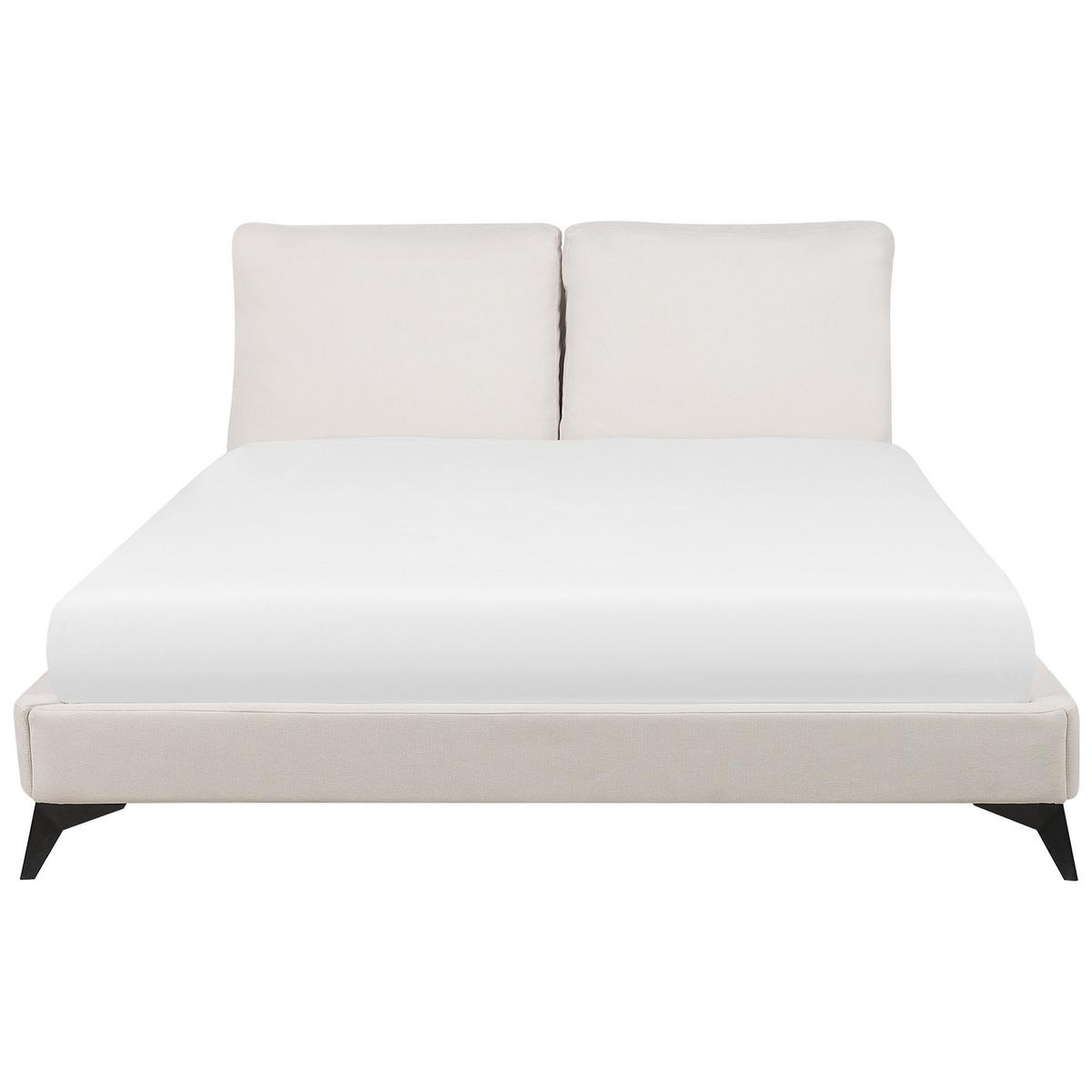 POLSTERBETT 180/200cm Helles Beige Melle - Beige, Naturmaterialien/Textil (180/200cm) - Beliani