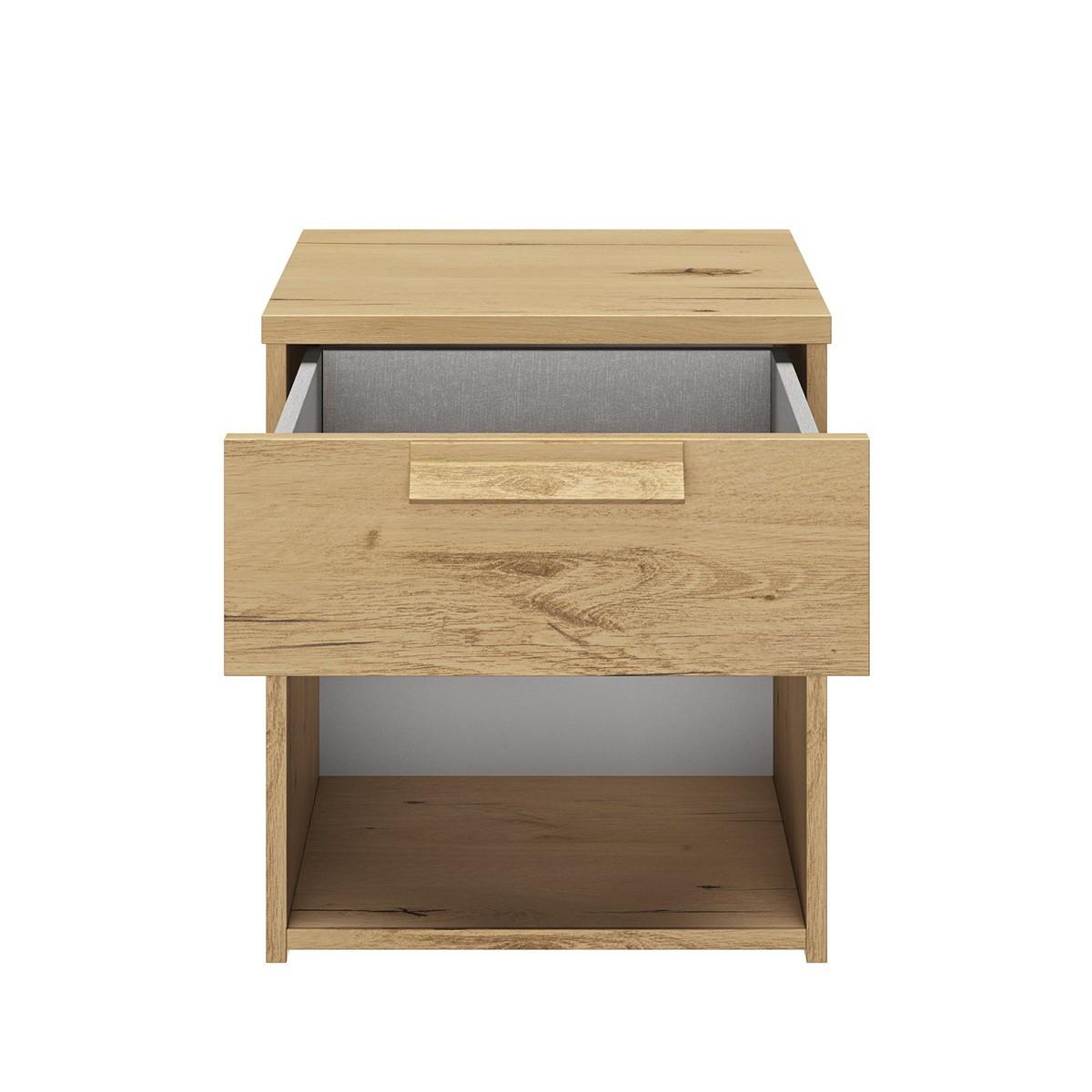 NACHTTISCH 1 Schublade Cyrus - Französische Herstellung - 43/36/50 cm - Nussbaumfarben, Holzwerkstoff (36/50/36cm) - Calicosy