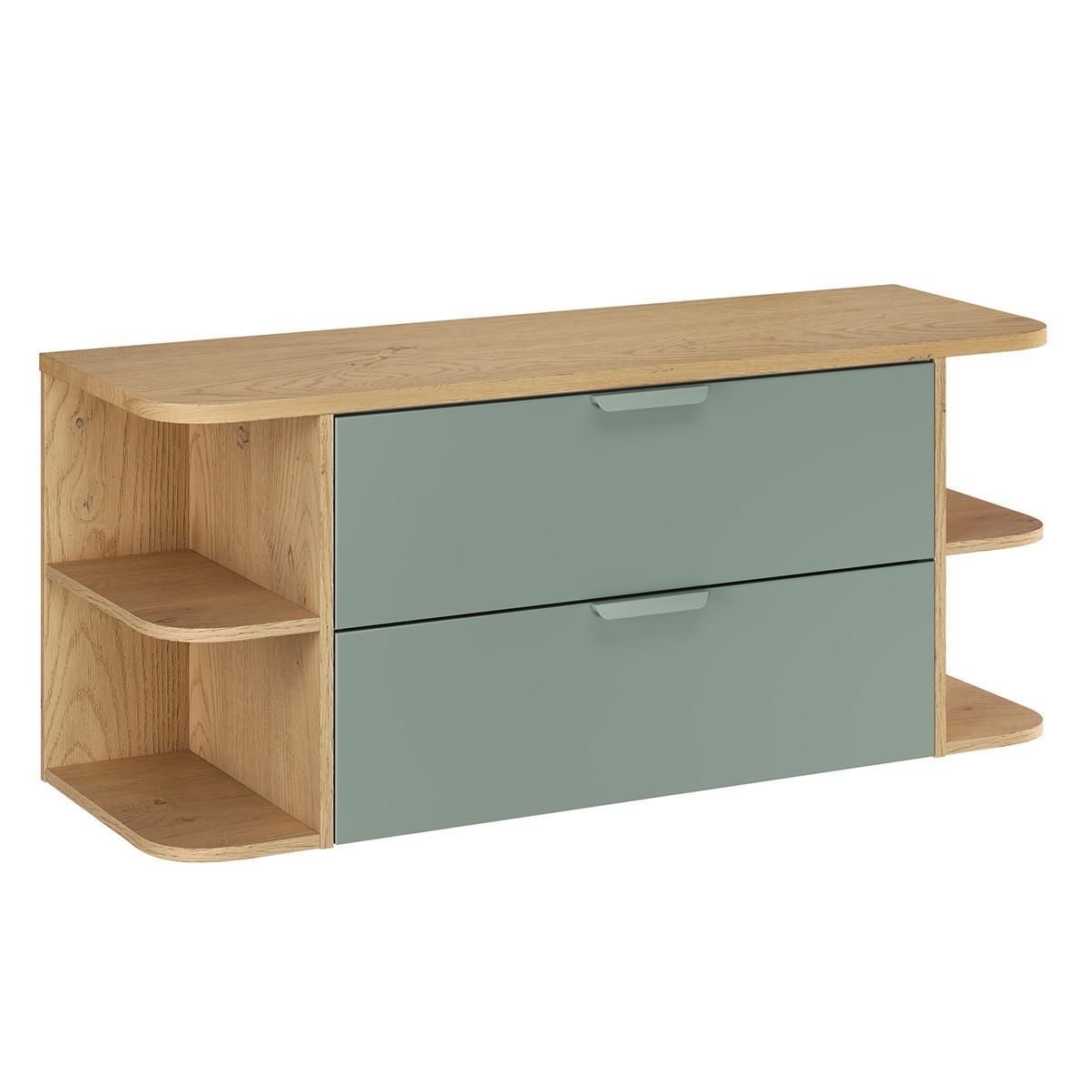 WASCHTISCHUNTERSCHRANK 120.4cm Oria 2er-Set Grün - Grün, Holzwerkstoff (120.4/50/45.8cm) - Petits-meubles
