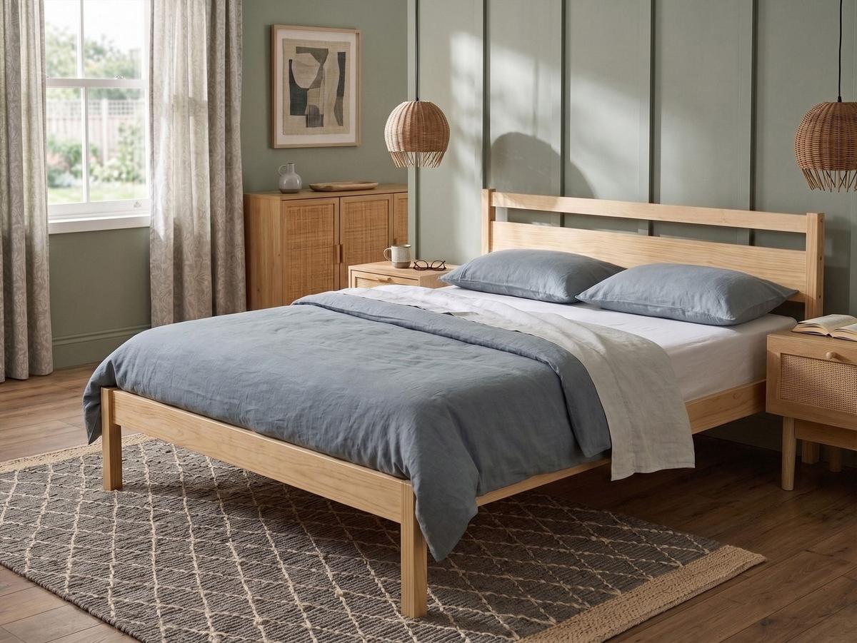 BETT mit Lattenrost 160/200 Kiefernholz Hellbraun Mercurer - Hellbraun/Braun, Holz (160/200cm) - Beliani