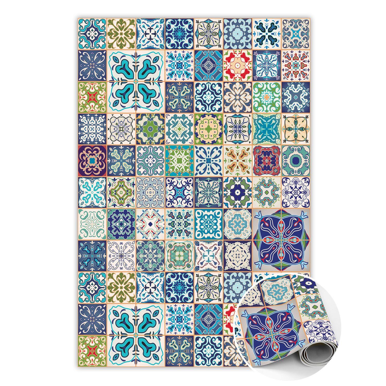 VINYL TEPPICH 120x180 cm Portugiesisches Muster - Multicolor, Kunststoff (120/180cm) - TULUP