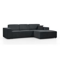 ECKSOFA ohne Schlaffunktion Pedro L dunkelgrau rechts - Dunkelgrau/Schwarz, Kunststoff/Textil (267/170cm) - Beautysofa