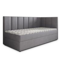 BOXBETT BEVE 90x200 cm mit Matratze und Topper, H2+H3 - Grau - Grau, Holz (90/200cm) - MASSENO